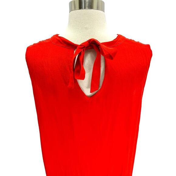 Masai Women's Pleated Harper Tunic Mini Shift Dress Red Sleeveless Small NWT - Picture 6 of 9